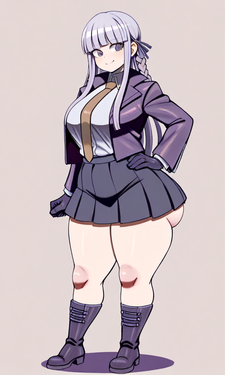 1girls ai_generated big_ass big_breasts danganronpa huge_ass kirigiri_kyouko nini_mihy solo thick_thighs wide_hips