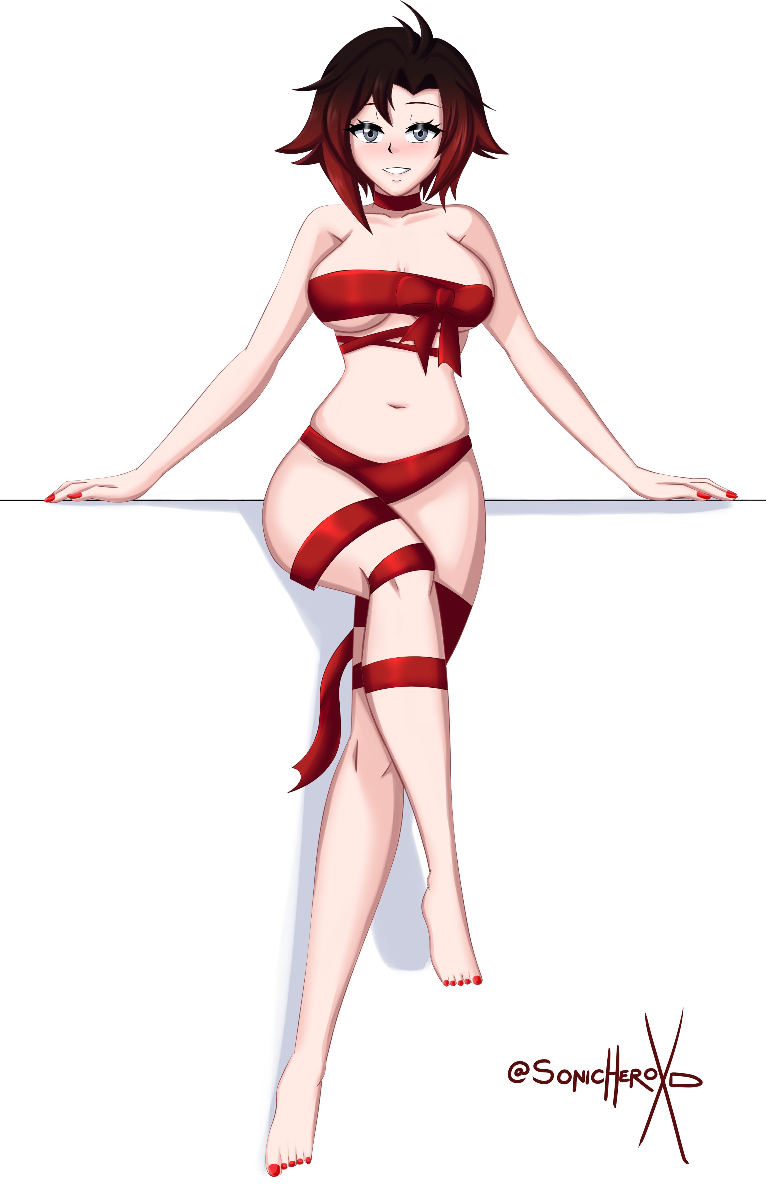 breasts, female, female only, looking at viewer, ruby rose, rwby, solo, sonicheroxd, tagme