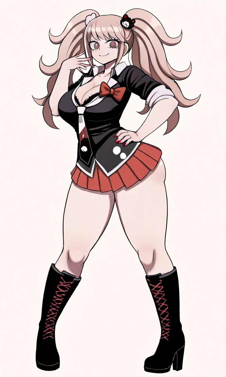 1girls ai_generated big_breasts danganronpa junko_enoshima nini_mihy solo thick_thighs wide_hips