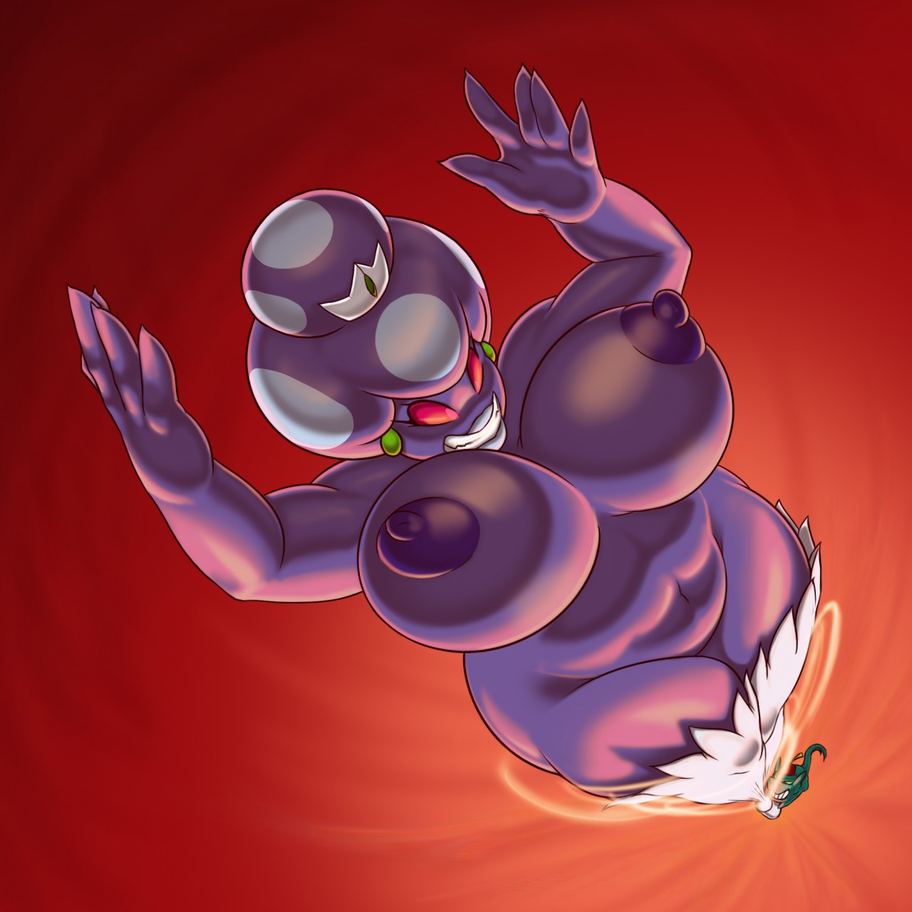 alien, areolae, big breasts, breasts, fancyfez, female, mario (series), mario and luigi (series), nintendo, nipples, nude, princess shroob, solo, vacuum cleaner