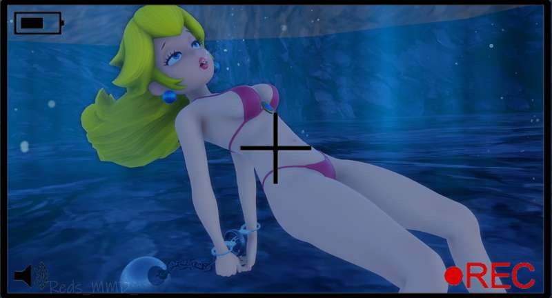 bikini breasts drowning female handcuffed mario_(series) princess_peach redsmmd underwater