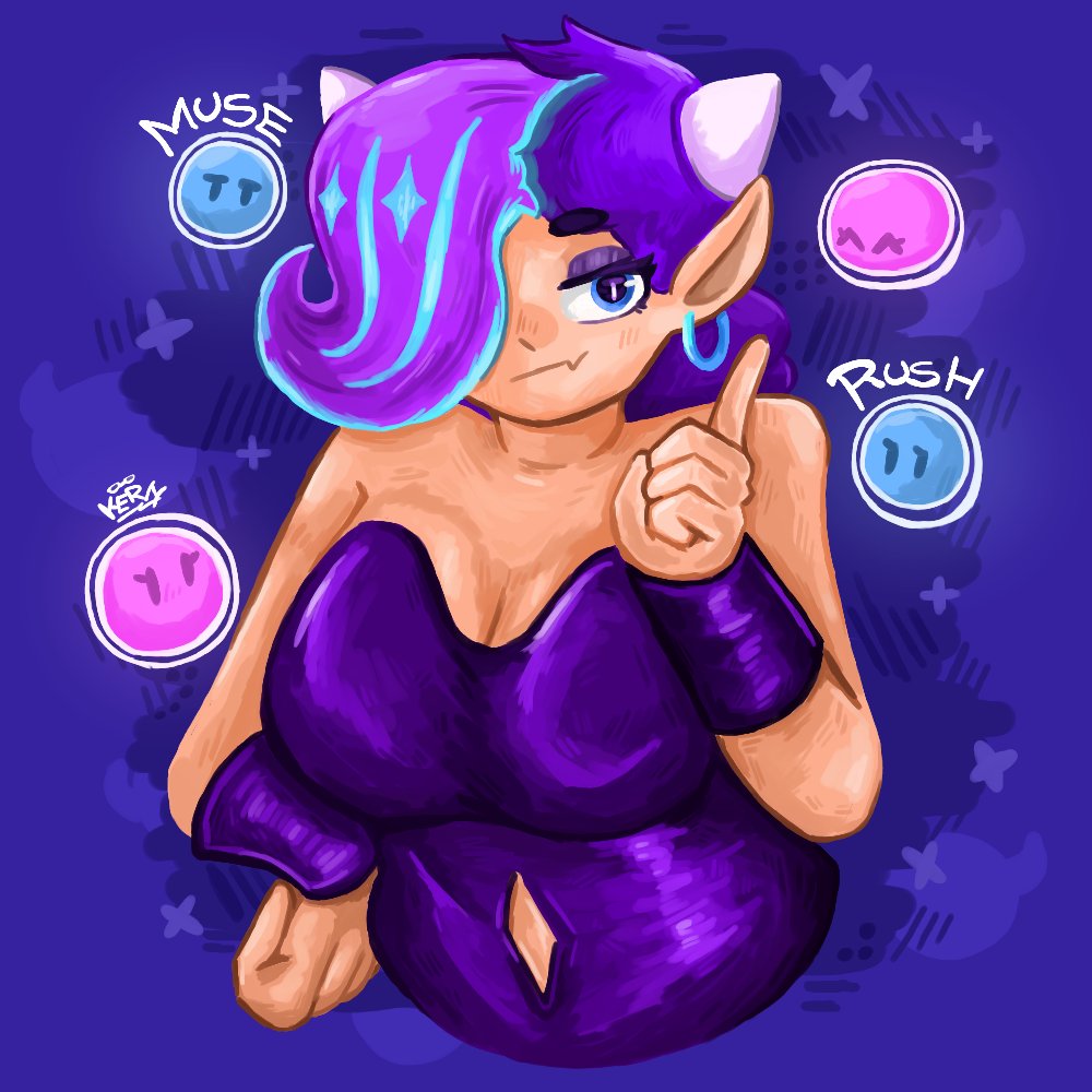 breasts easy_demon female geometry_dash orbs purple_hair safe