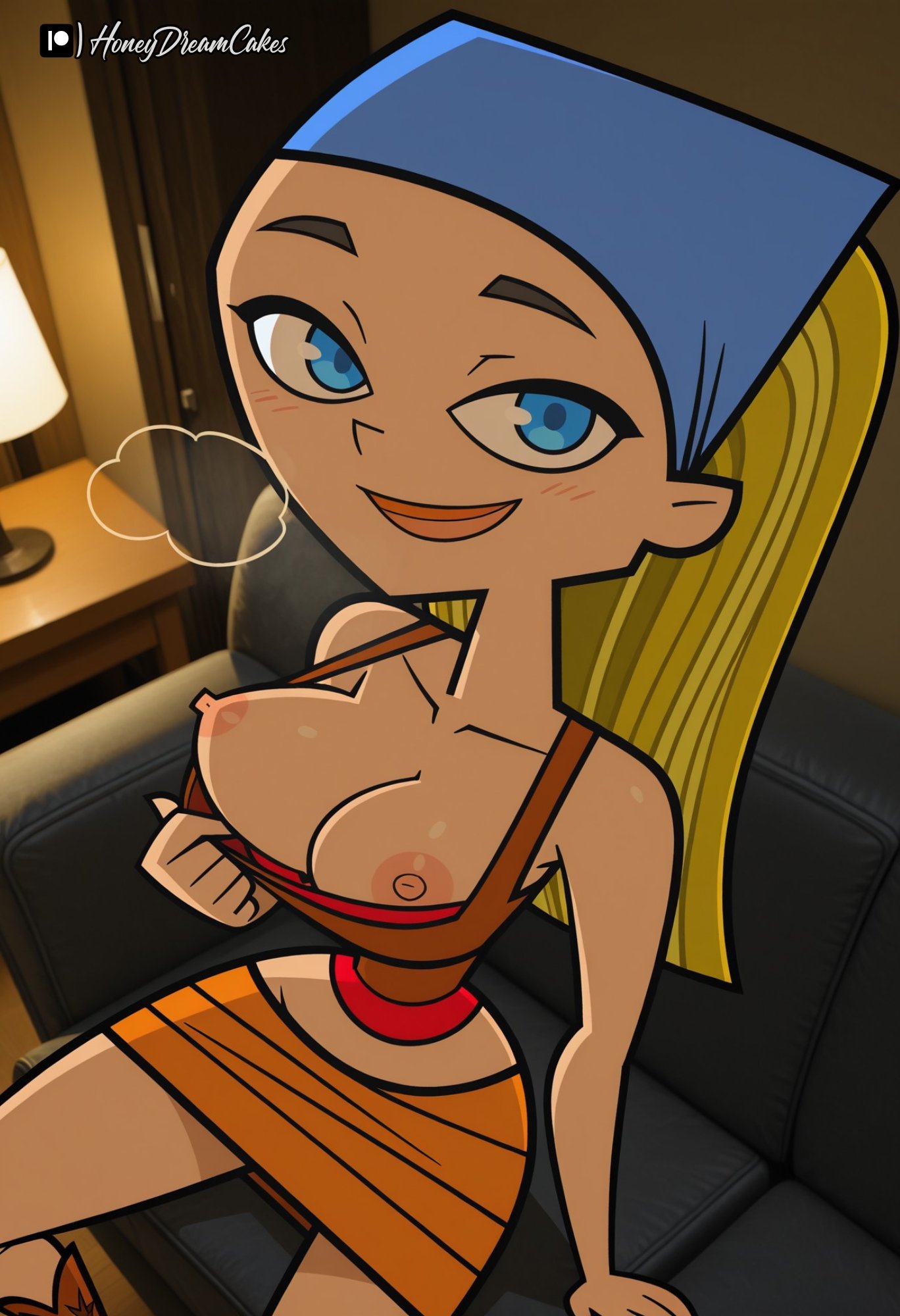 accurate art style, ai generated, athletic, athletic female, busty, female, female focus, female only, honeydreamcakes, hourglass figure, lindsay (tdi), on model, tagme, total drama island