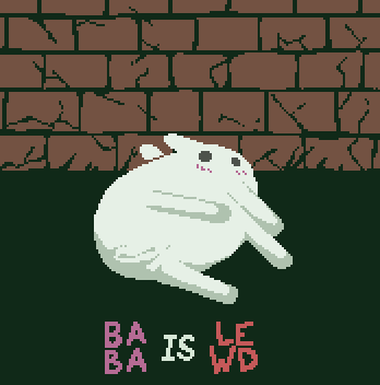 2018 baba baba_is_you blush brick edit female feral first_person_view first_porn_of_franchise grass looking_back low_res lying on_side outside pixel_art pussy solo text video_games wall_(disambiguation)