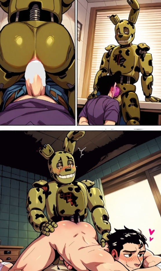 2boys age_difference ai_generated anal animatronic ass comic daddy_penetrated five_nights_at_freddy's furry gay incest male male/male male_penetrating michael_afton necrophilia oral penetration penis penis_on_face saliva son son_fucking_dad springtrap springtrap_(fnaf) young younger_penetrating_older