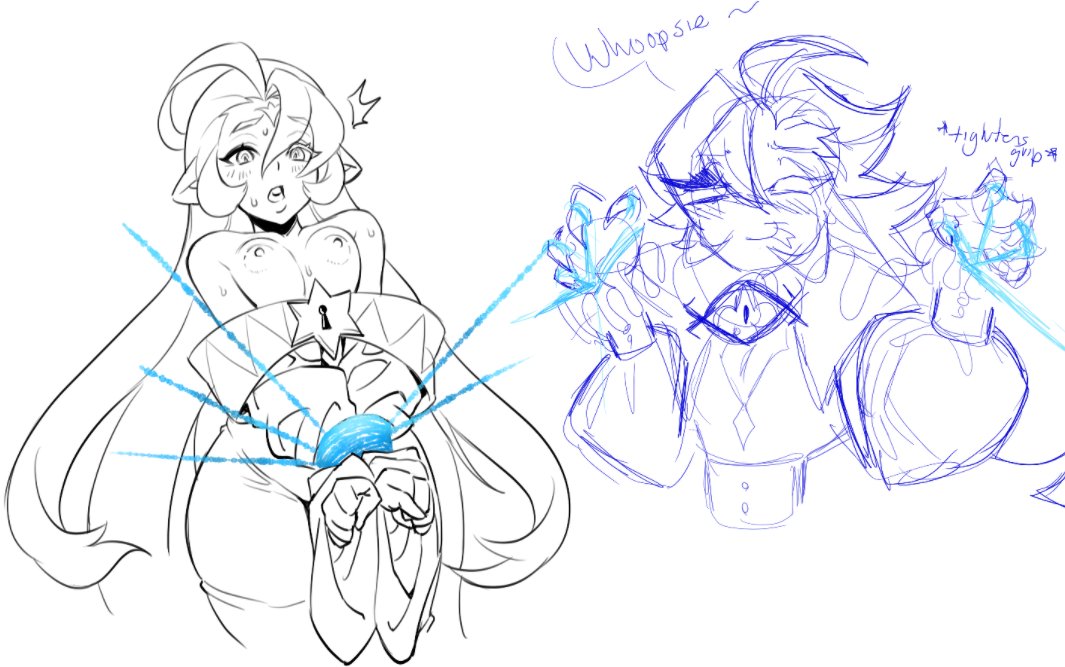 aegis1124, ambiguous gender, blush, blush lines, breasts, breasts out, cookie run, cookie run kingdom, feminine, fount of knowledge, shadow milk cookie, shadowcest, sweat, sweatdrop, sweating, tied hands