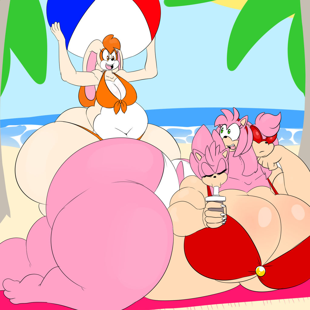 1girls 2girls 3_heads amy_rose anthro anthro_only bangs bbw belly bikini breasts cerberus cerberus_rose closed_eyes conjoined cream_the_rabbit denizen1414 eyelashes fat female female_only furry green_eyes hyper large_breasts long_hair looking_at_another milf multi_head muzzle obese on_floor overweight plain_background plump rabbit rabbit_ears rabbit_girl resting sega shy simple_background smile sonic_(series) spines sunglasses swimsuit thick_thighs what wide_hips