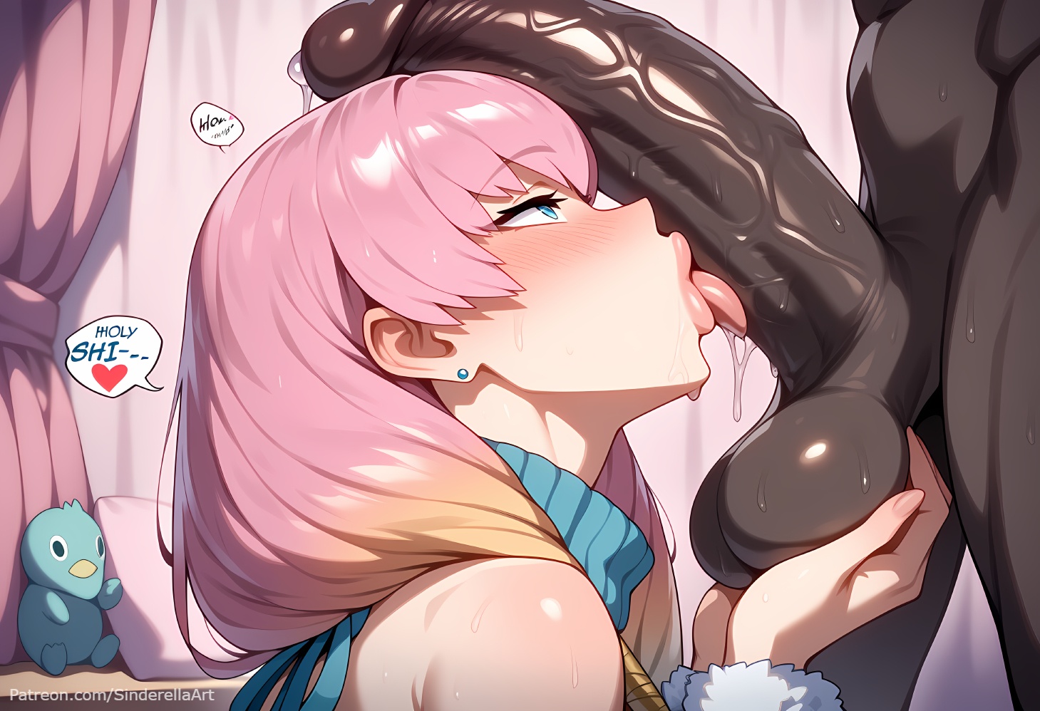 1boy, ai generated, balls, bangs, big balls, big testicles, blue eyes, blush, breasts, busty, cock, comic, comic page, commission, curtains, dark penis, dark skin, dark-skinned male, dialogue, earrings, english text, erection, eyebrows visible through hair, female, fire emblem, fire emblem heroes, gunnthra (fire emblem), heart, huge cock, huge penis, human, human female, indoors, interracial, jewelry, large penis, licking, licking penis, light skin, light-skinned female, long hair, male, male/female, naked, naked male, nintendo, nude, nude male, oral, patreon, patreon url, patreon username, penis, penis awe, pink hair, ribbon, sinderellaart, solo focus, straight, sweat, testicles, text, text bubble, thick, tongue, tongue out, uncensored, veins, veiny penis, voluptuous