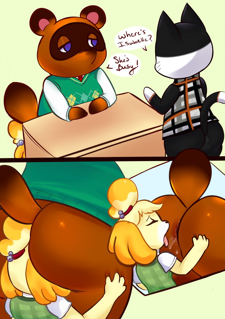 ?, anal, animal crossing, anthro, anthro on anthro, anus, ass, balls, bottomless, bubble ass, bubble butt, canid, canine, canis, close-up, dialogue, domestic cat, domestic dog, drooling, english text, felid, feline, felis, female, female penetrating, female penetrating male, female rimming, female rimming male, floppy ears, fur, furry, gay, gay anal, gay sex, homosexual, homosexual female, homosexual male, homosexual sex, isabelle (animal crossing), lesbian, lesbian sex, lucidkitty, male, male penetrated, male rimmed, mammal, nintendo, open mouth, oral, penetration, presenting, presenting anus, presenting hindquarters, procyonid, punchy (animal crossing), question, raccoon, rimming, rimming male, round ears, saliva, senpaikitten, sex, shih tzu, shirt, standing, straight, testicles, text, thick thighs, tom nook, tongue, tongue in ass, tongue out, whiskers, wide hips