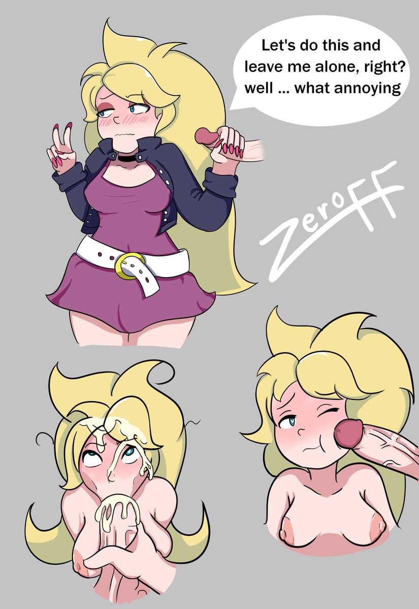 :>=, aged up, blue eyes, blush, breasts, clothed, cum, cum in mouth, disney, disney channel, disney xd, eye roll, fellatio, female, gravity falls, male, nipples, pacifica northwest, partial male, smooth skin, tagme, text, text bubble, v, waist belt, white female, zeroff