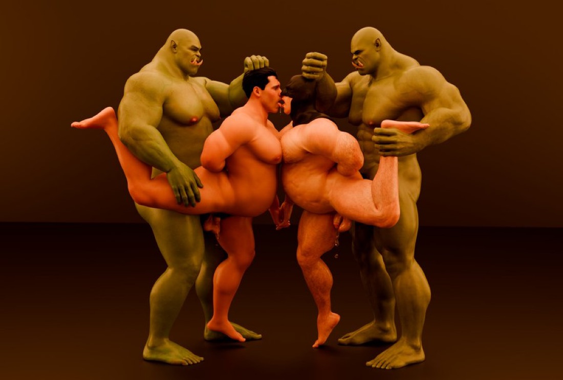 3d, 3d (artwork), anal, bara, bara tits, barazoku, batman, batman (series), biceps, broken rape victim, bruce wayne, clark kent, cum, cum inside, cumflated belly, cumflation, cumming while penetrated, dace renders, dc comics, gay, heroine in trouble, holding hands, inflation, kissing, kissing while penetrated, male only, mask, monster rape, nipples, orc, orc male, pecs, small penis, small penis humiliation, superman, superman (series), tiny penis, victim male, villain, villain dom, villain on hero, villain win