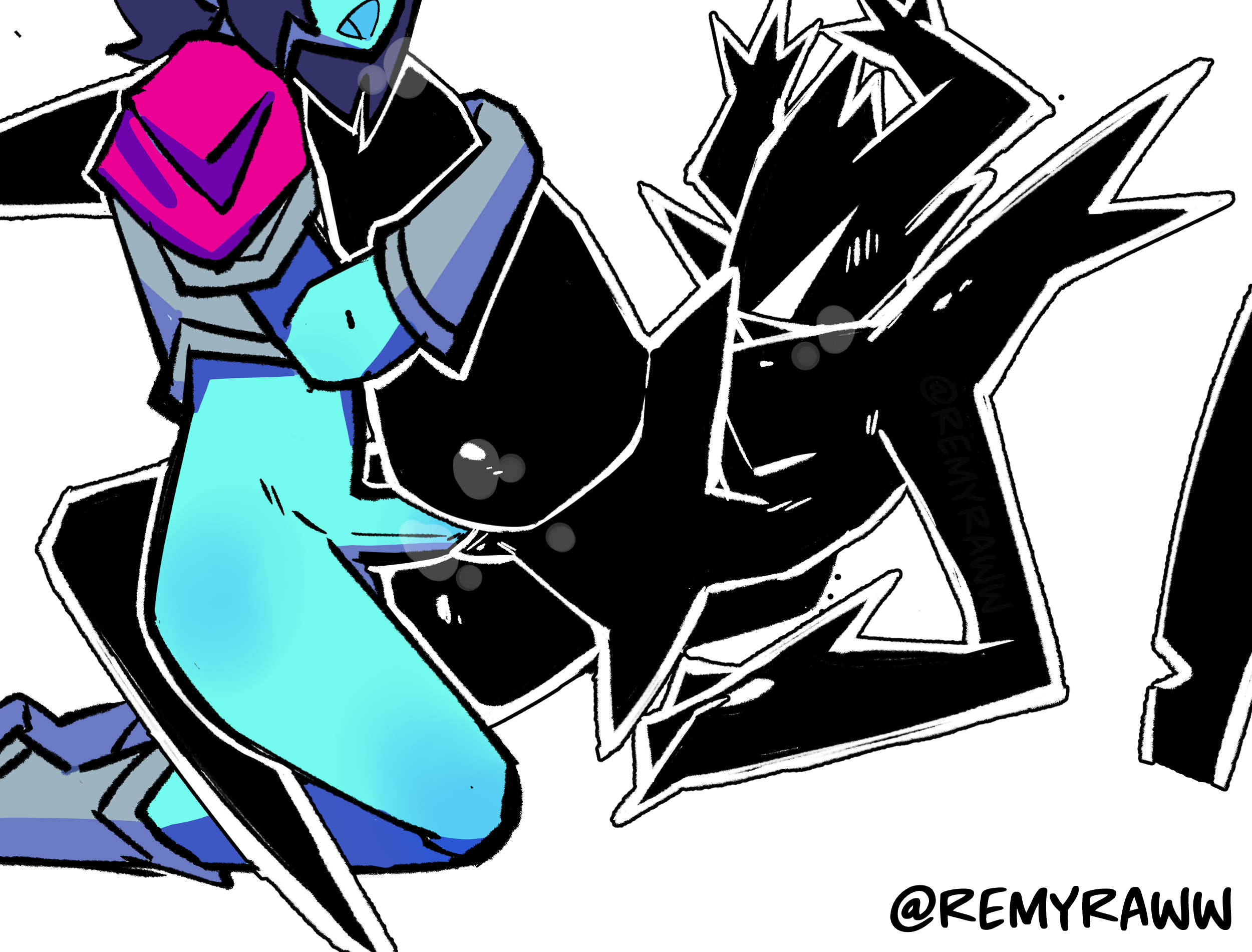 2025, ambiguous gender, ambiguous penetration, anthro, antlers, armor, ass, ass focus, broken sword, broken weapon, bushii, bushii (bo0xhy), deer, deltarune, digital drawing (artwork), digital media (artwork), kris (deltarune), male, male/ambiguous, penis, rear view, remyraww, roaring knight, sex, sideways missionary position, sword, thighs
