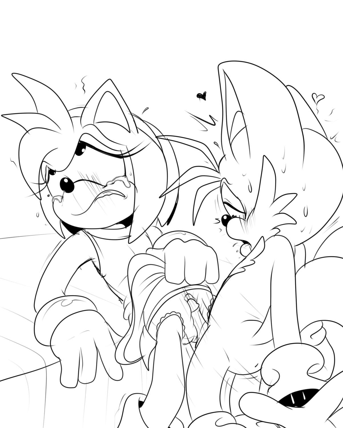 amy_rose furry green_hill panties rubbing_pussy sonic_(series) tails