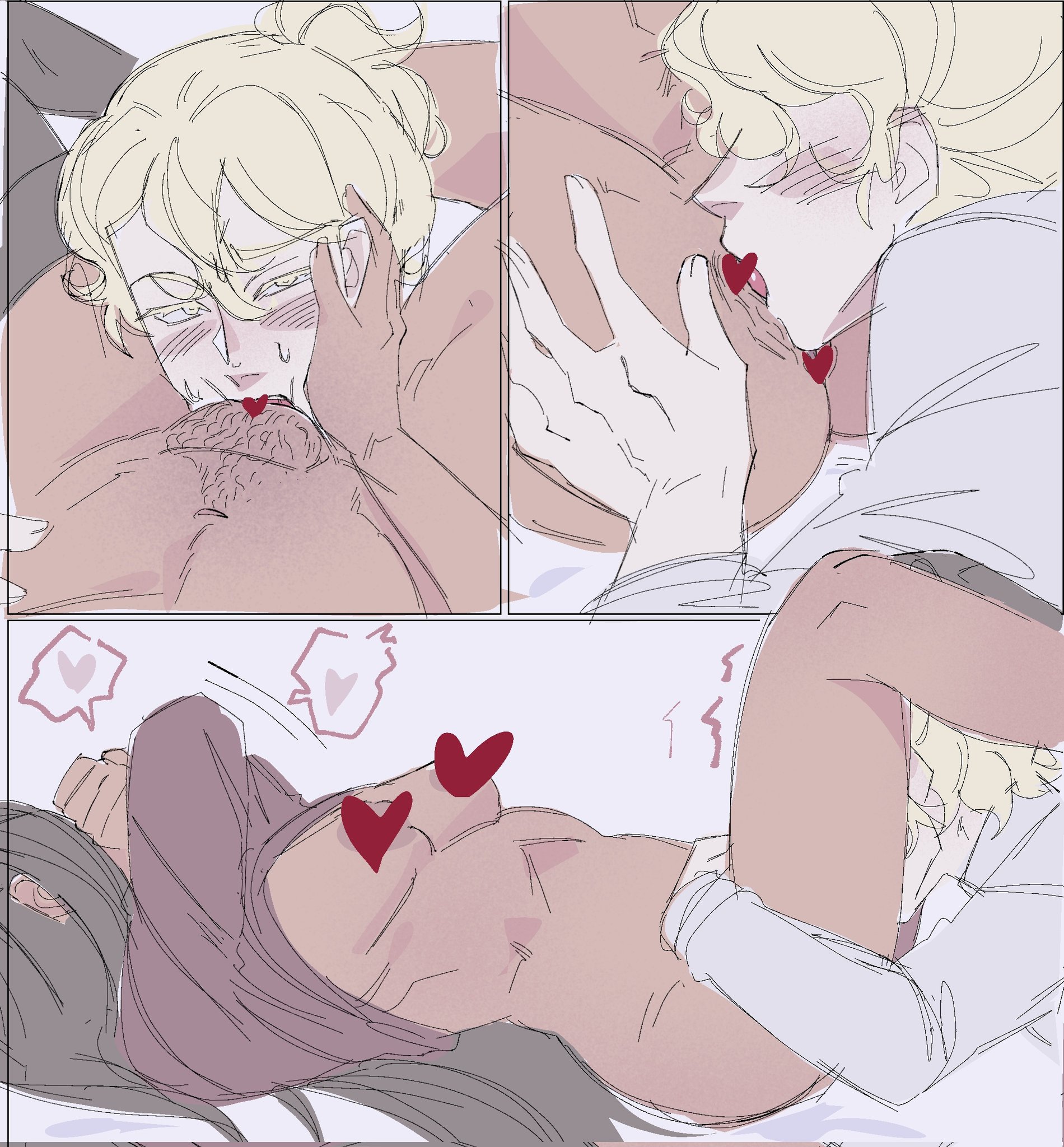 1boy, 1girls, alien stage, blonde hair, breasts, eating, eating pussy, female, hyuna (alien stage), luka (alien stage), male, moaning in pleasure, partially clothed, pussy, ratscantw1