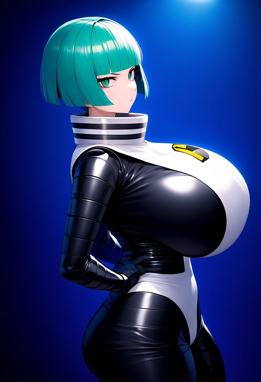 ai_generated blue_eyes blue_hair breasts huge_breasts large_breasts massive_breasts minmin nintendo pokemon pokemon_(franchise) pokemon_(game) pokemon_(trainer) pokemon_trainer solo solo_female solo_focus team_galactic team_galactic_grunt team_galactic_grunt_(female)