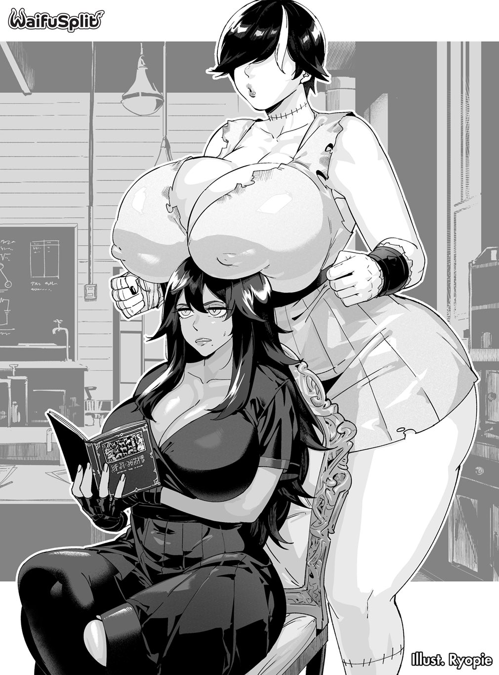 2girls, asking the wsu for a tit fuck!, ass, ass bigger than head, big ass, big breasts, big thighs, breasts, breasts bigger than head, chocobitpie, curvaceous, curvy, curvy figure, digital media (artwork), fat ass, female, frankenstein, frankenstein (species), frankenstein's monster, hips, hourglass figure, huge ass, huge breasts, huge thighs, humanoid, large ass, large breasts, large thighs, legs, mary (waifusplit), mature, mature female, original characters, plump ass, plump breasts, plump thighs, ryopie, shelly (waifusplit), slim waist, thick, thick ass, thick hips, thick legs, thick thighs, thighs, thighs bigger than head, voluptuous, waifusplit, waist, wide ass, wide hips, wide thighs