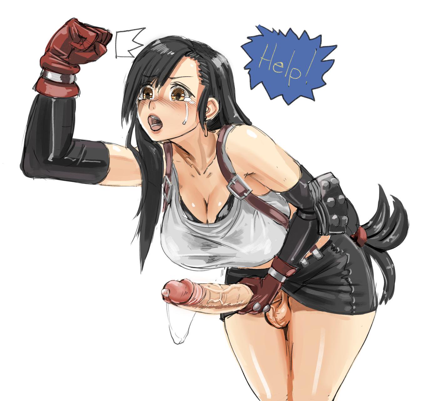1futa, auronaito, balls, bending forward, black hair, blush, breasts, busty, color, dickgirl, erection, female, female to futa, final fantasy, final fantasy vii, futa only, futa transformation, futanari, genital growth, gloves, handjob, hourglass figure, huge breasts, huge cock, intersex, long hair, long penis, masturbation, miniskirt, oppai, penis, penis growth, penis under skirt, precum, precum string, sketch, skirt, solo, solo futa, standing, suspenders, tears, text, tifa lockhart, transformation, veiny penis, voluptuous, wide hips