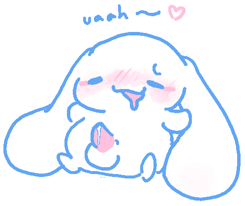 blush cinnamon_(cinnamoroll) cinnamoroll cinnamoroll_(series) cum_drip drool heart long_ears male ozae penis sanrio tagme text transparent_background white_body