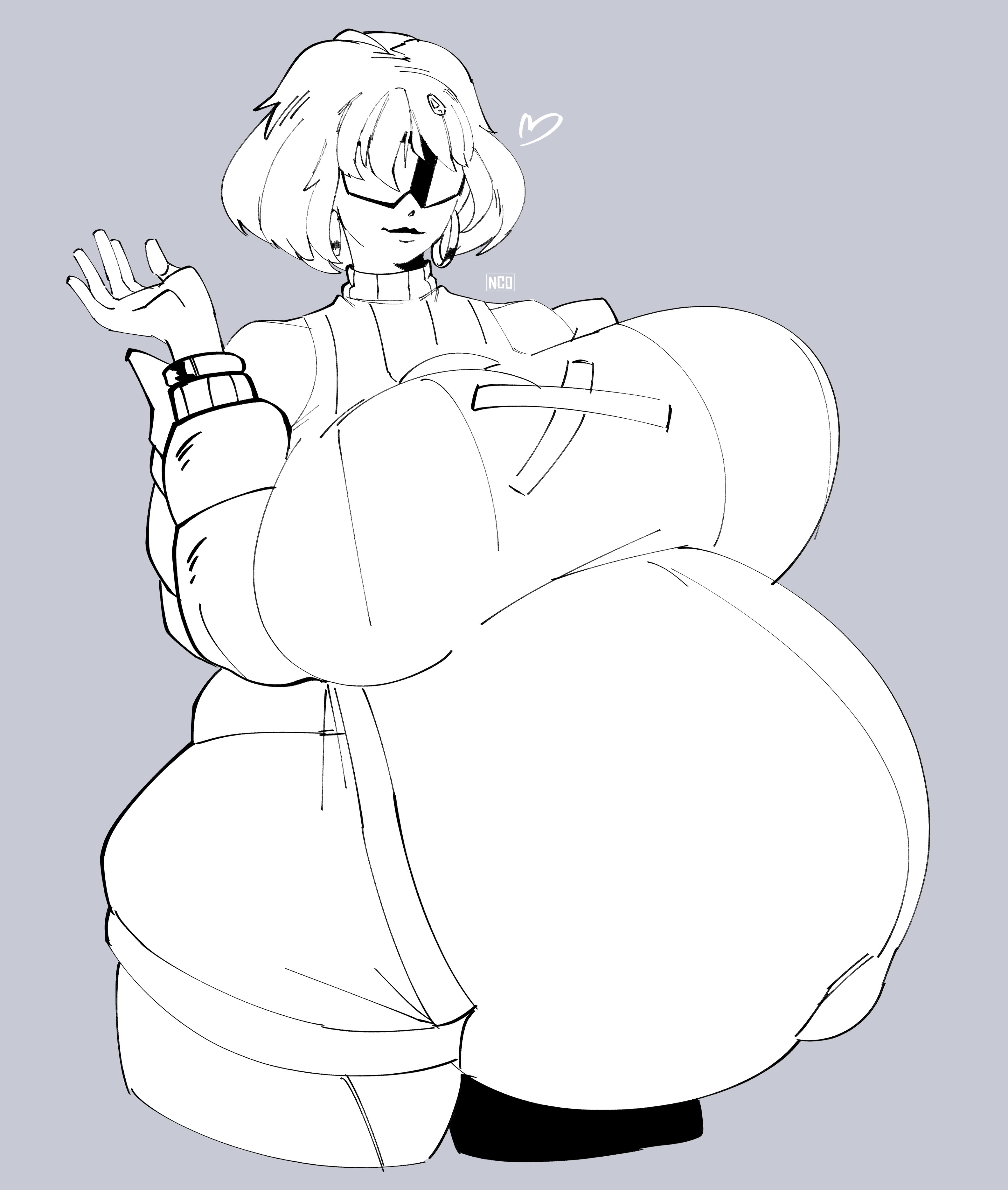 1girls, behemaid, breasts, epic games, evie (fortnite), female, female only, fortnite, fortnite: battle royale, huge belly, huge breasts, hyper, hyper breasts, hyper pregnancy, monochrome, pregnant, pregnant female, short hair, summitseeker evie (fortnite), thick thighs, tinted eyewear, yeehawt0wn