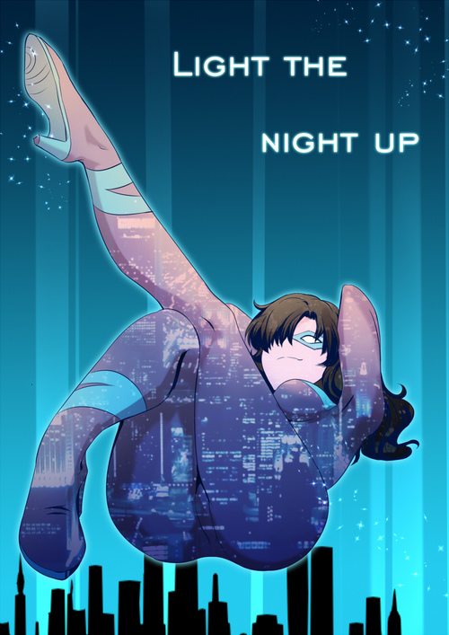 1girls ass batman_(series) bodysuit chain247 city city_lights dc dc_comics dick_grayson female female_focus female_only genderswap_(mtf) high_heels night nighttime nightwing rule_63 solo_female thick_thighs tight_clothing