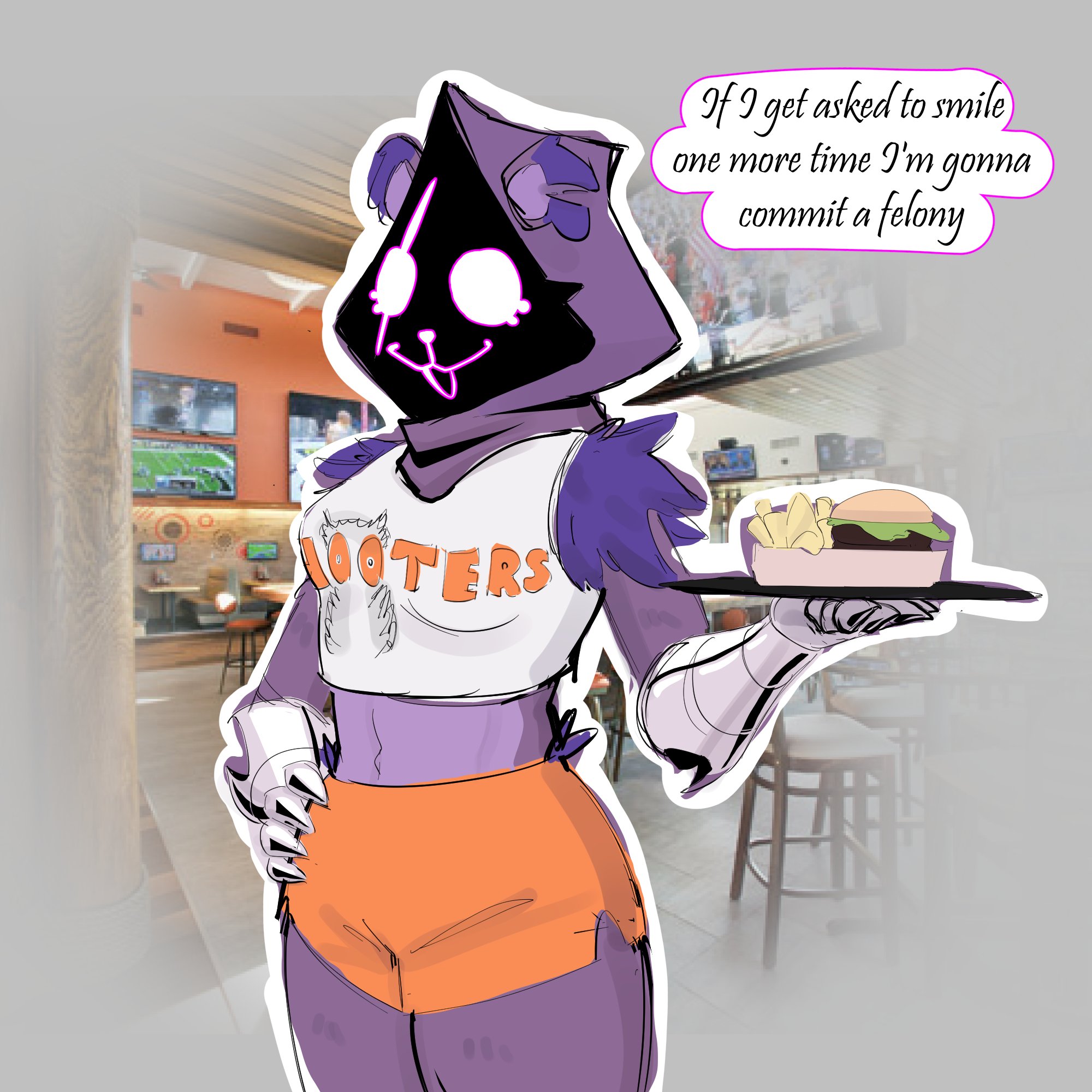 breasts, burger, female, food, fortnite, fortnite: battle royale, fries, hooters, hooters uniform, nedwardp, raven team leader, thick thighs, waitress, wide hips
