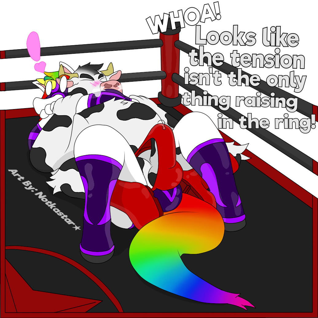 ! 2019 alpha_channel balls blush boots bovid bovine briefs bulge cattle clothing dave_(notkastar) duo equid erection footwear hair headlock heart holding_(disambiguation) horn humanoid_penis male male_only mammal mask multicolored_hair muscular muscular_male notkastar original_character penis pinned precum rainbow rubber signature snort speedo swimsuit underwear unicorn wrestling