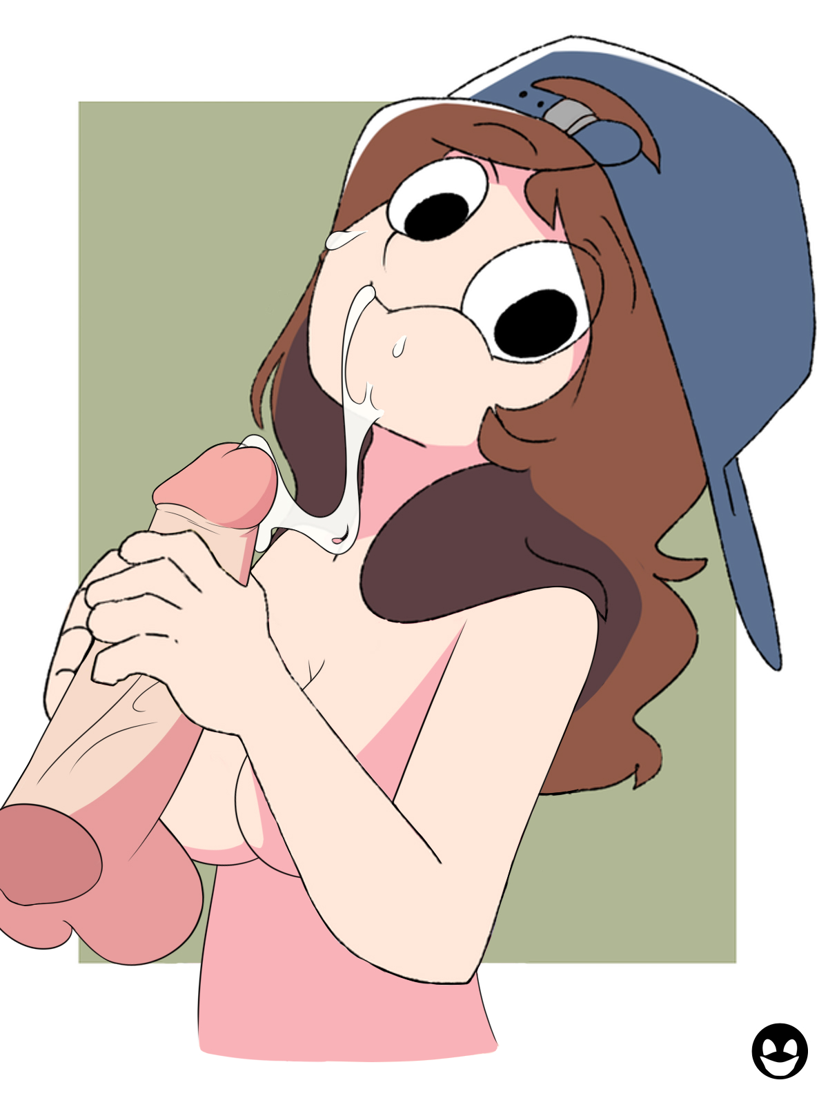 1girls, american, american female, balls, breasts, brown hair, brunette, brunette hair, cap, cum, cum in mouth, disembodied penis, edit, female, light skin, light-skinned female, long hair, long-haired female, male, penis, shannon gurr, shgurr, tall, tall female, weird dude, youtube