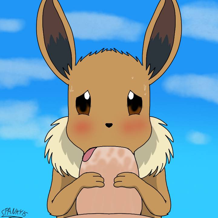 blowjob eevee fellatio furry human penis penis_in_mouth pokémon_(species) pokemon spanky15 young