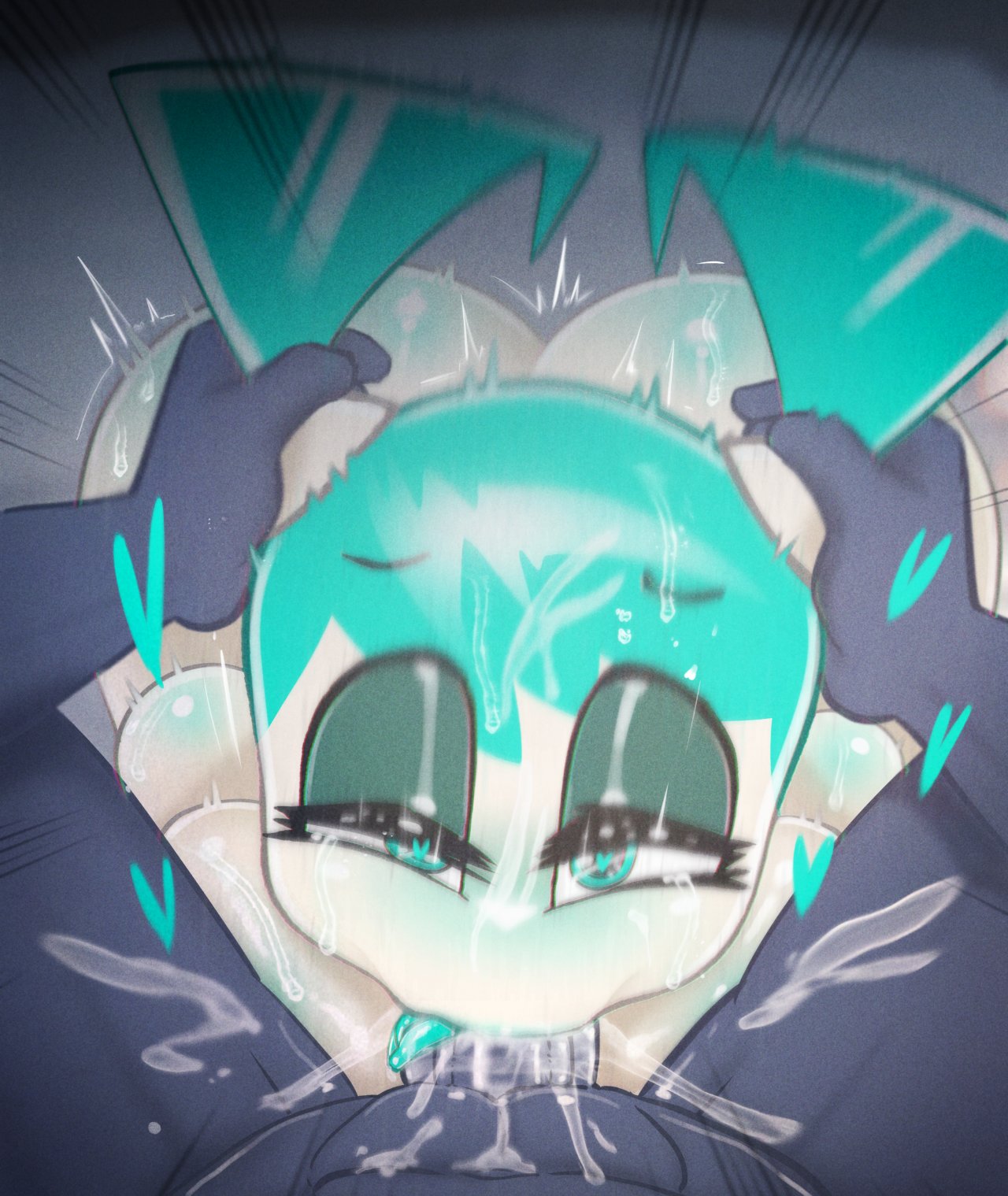 1boy1girl 2024 2d 2d_(artwork) big_breasts big_penis breasts cum cum_in_mouth cum_inside cum_on_body cum_splatter cyan_eyes deepthroat eye_contact fellatio female female_focus green_hair heart_eyes hi_res highres holding_twintail huge_breasts jenny_wakeman large_breasts large_penis legs_open lonlon male my_life_as_a_teenage_robot nickelodeon oral oral_penetration oral_sex penis pov pov_blowjob pov_eye_contact robot robot_girl saliva sloppy sloppy_blowjob tears tongue tongue_out xj-9