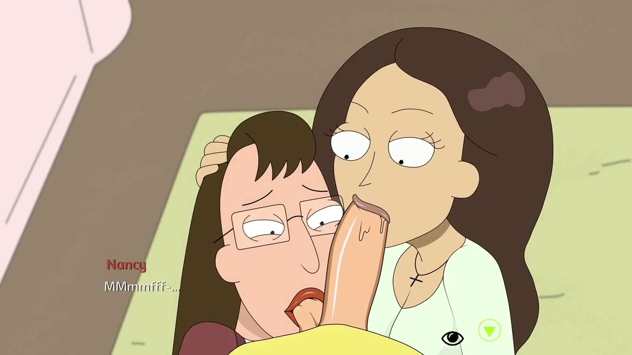 balls, balls sucking, blowjob, ferdafs, male, morty smith, nancy (rick and morty), rick and morty, rick and morty: a way back home, sucking balls, threesome, tricia lange