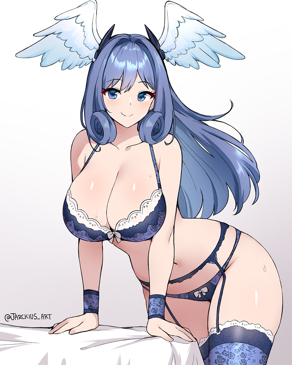 1girls bikini blue_eyes bra breasts busty cleavage curvy female female_only head_wings highres hourglass_figure jarckius large_breasts lingerie long_hair looking_back melia_antiqua midriff monolith_soft navel nintendo queen royalty silver_hair slim_waist smile smiling stockings thick_thighs thigh_highs very_long_hair voluptuous wide_hips wings xenoblade_(series) xenoblade_chronicles xenoblade_chronicles_3