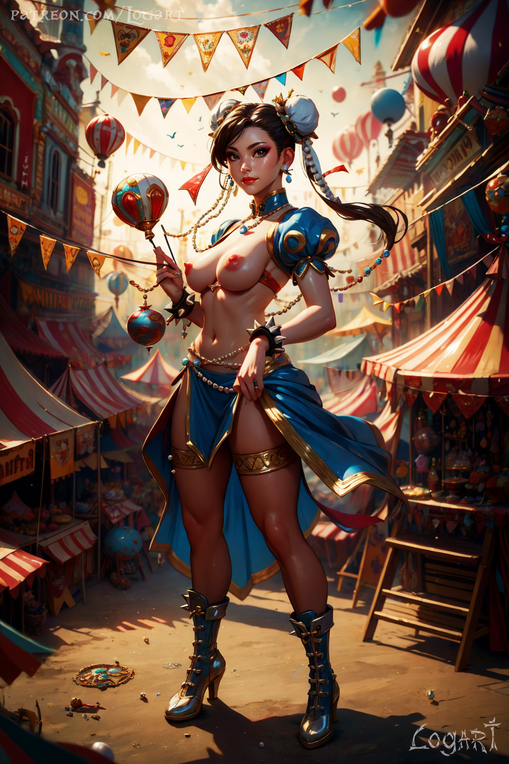 1girls absurdres ai_generated artist_upload belly belly_dancer belly_dancer_outfit big_breasts bikini breasts bun_cover bun_hair capcom carnival chun-li cleavage dancer_outfit detailed exposed exposed_breasts female female_only harem_outfit high_quality highres hourglass_figure jewel jewelry large_breasts leak logart naked naked_female nipples nude nudity samba seductive self_upload sensitive solo stable_diffusion street_fighter street_fighter_6 tagme tits