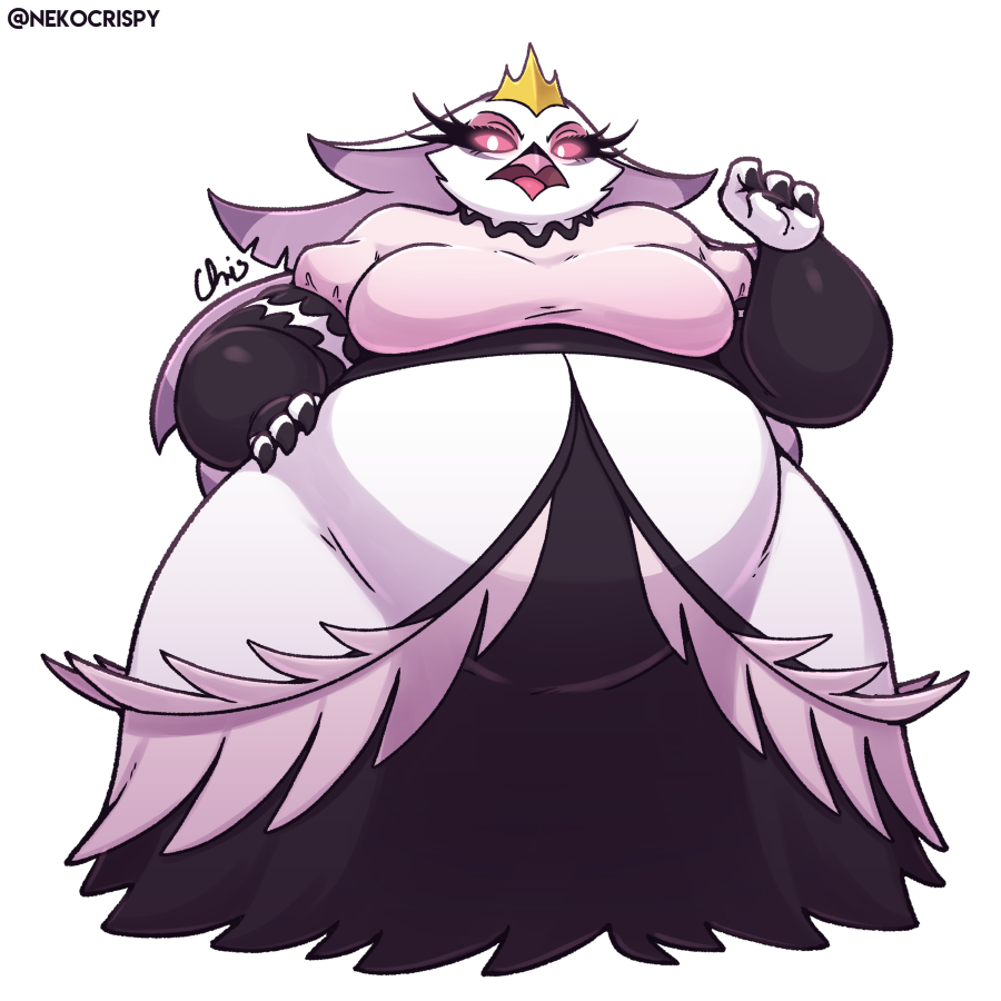 1girls 2024 alternate_body_type bbw beak belly big_ass big_belly big_breasts big_hips bird bird_girl chubby chubby_belly chubby_cheeks chubby_female color crown demon demon_girl dress eyelashes eyeliner fat fat_arms fat_belly fat_female fat_fetish feather_hair feathers furry gigantic_hips helluva_boss huge_belly huge_hips large_belly large_breasts massive_hips mature mature_female milf nekocrispy obese obese_female overweight overweight_female solo_female stella_(helluva_boss) voluptuous wide_hips