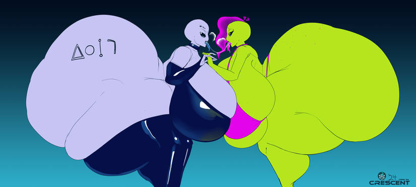 2girls alien alien_girl bottom_heavy enormous_ass enormous_breasts fat_ass giant_ass gigantic_ass gigantic_breasts hyper hyper_ass massive_ass massive_breasts sweetscentedcrescent tagme thick_ass thick_thighs