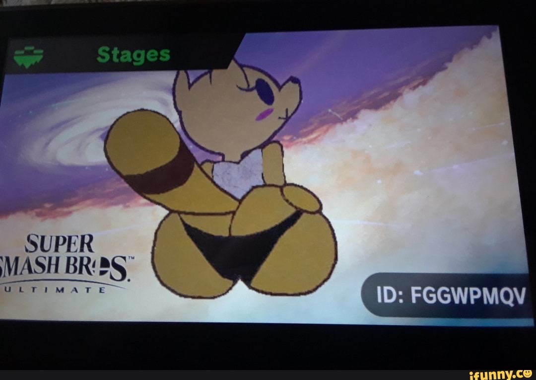 1girls animal ass big_ass black_panties blush custom_stage female huge_ass ifunny ifunny_watermark looking_back panties partially_clothed raccoon stage_builder super_smash_bros. tagme tail yellow_fur