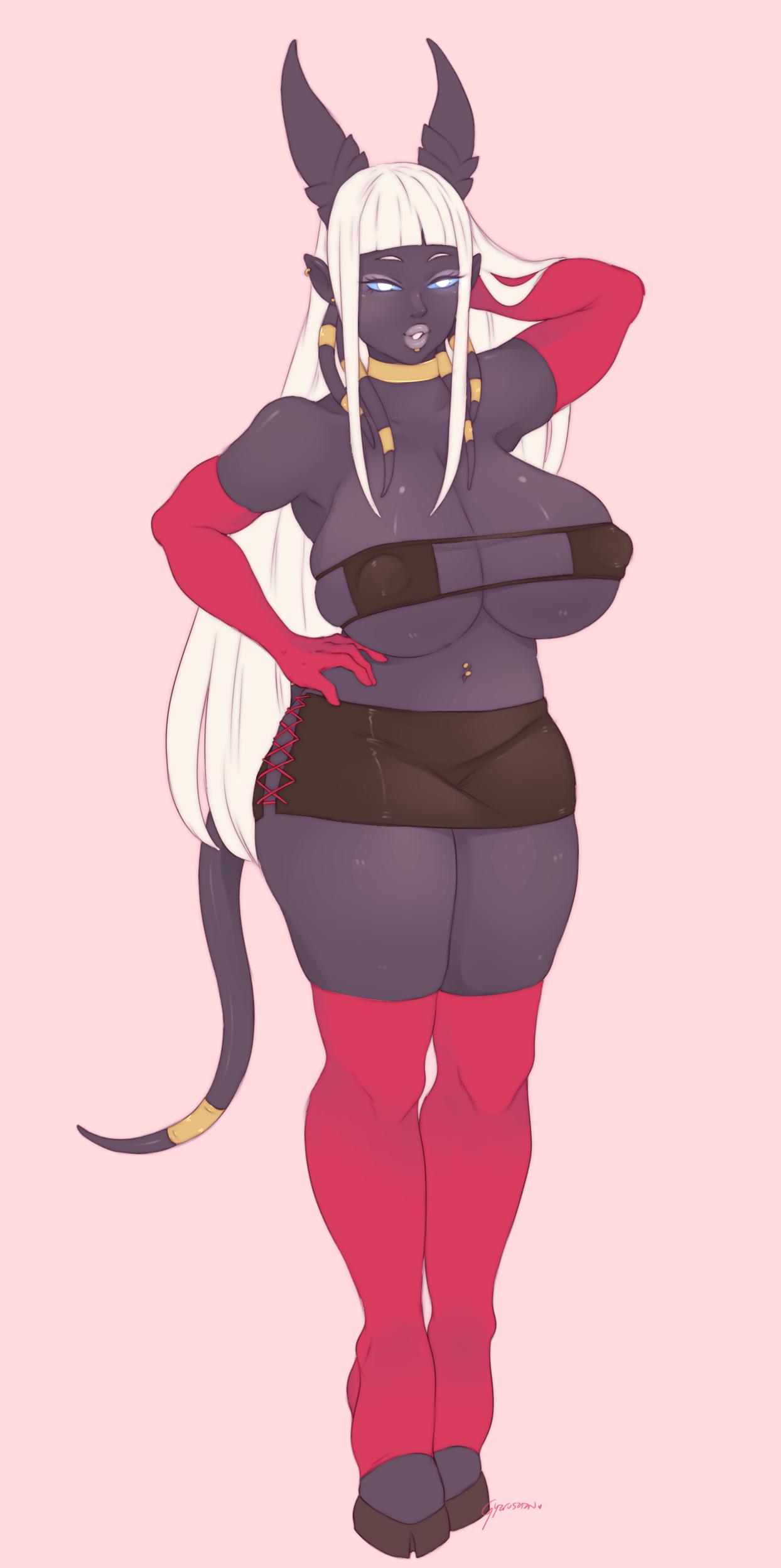 1girls, big breasts, breasts, cleavage, draenei, female, female only, gyarusatan, horns, large breasts, solo, sweat, tagme, world of warcraft