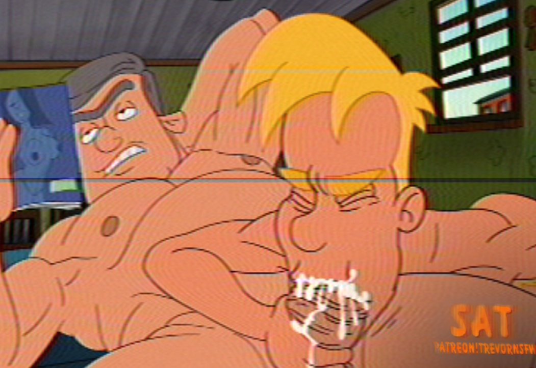 2boys arm_behind_head big_bob_pataki blowjob cum_in_mouth hey_arnold! lying magazine miles_shortman nude penis porn_magazine sandastrevor silver_hair yaoi