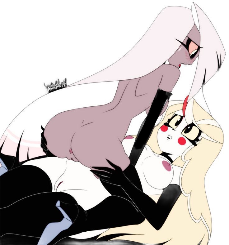 2demons 2girls anus areolae armwear ass barely_clothed big_breasts black_gloves black_legwear black_thighhighs blonde_hair busty canon_couple caressing caressing_thigh charlie_morningstar_(hazbin_hotel) cleft_of_venus clitoris danmakuman dark_skin demon demon_girl demoness dimples_of_venus erect_nipples exposed_torso female female/female female_focus female_on_top female_only gloves grey_body grey_eyes hand_on_ass hazbin_hotel heel_boots heels leggings legwear lesbian_sex mostly_nude multiple_girls naked naked_female neckwear nude nude_female only_female open_mouth pale_skin plain_background pussy pussy_lips sideboob simple_background straight_hair sweat sweatdrop thighhighs thighs vaggie_(hazbin_hotel) vagina white_hair yuri