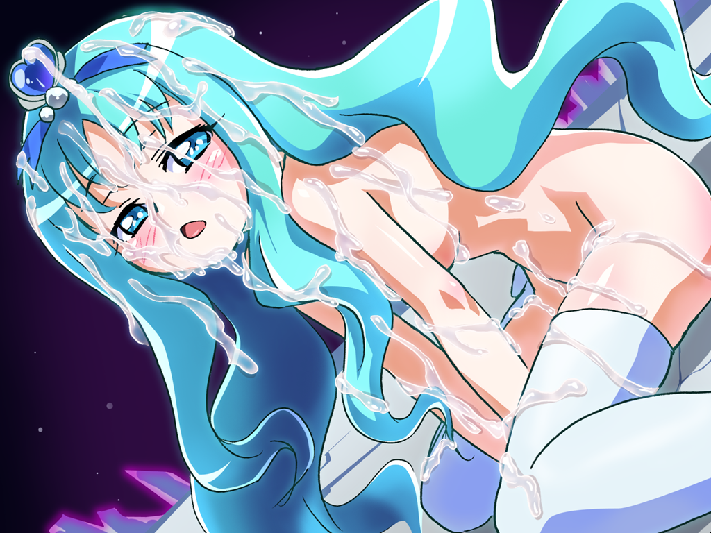 ass blush cum cum_on_body cure_marine gipsy_underground heartcatch_precure! kurumi_erika magical_girl nude precure pretty_cure small_breasts stockings wet_body