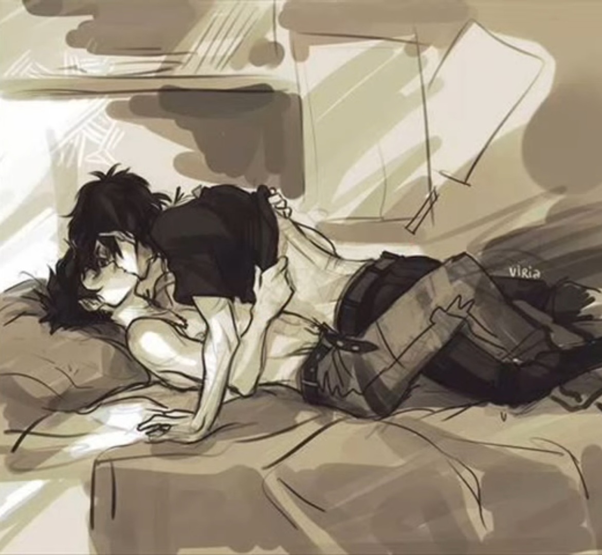 2boys, gay, kissing, making out, male, male only, nico di angelo, percy jackson, percy jackson and the olympians, tagme, viria13, yaoi