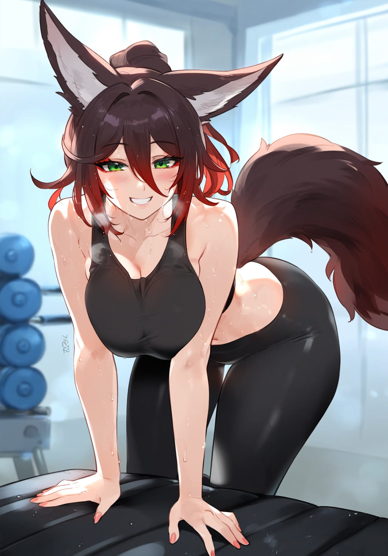 ai generated, female, fox, fox ears, fox girl, fox tail, honkai (series), honkai: star rail, stable diffusion, tagme, tingyun (honkai: star rail), truck kun