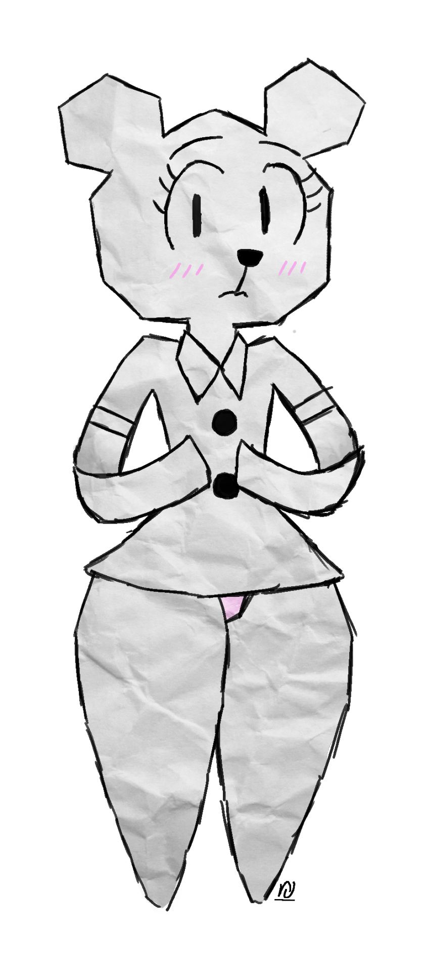 anthro bear bear_girl buttons cartoon_network female looking_at_viewer mammal nervous pantyshot paper papers solo tagme tawog teri_(tawog) the_amazing_world_of_gumball thick_thighs transparent_background wide_eyed