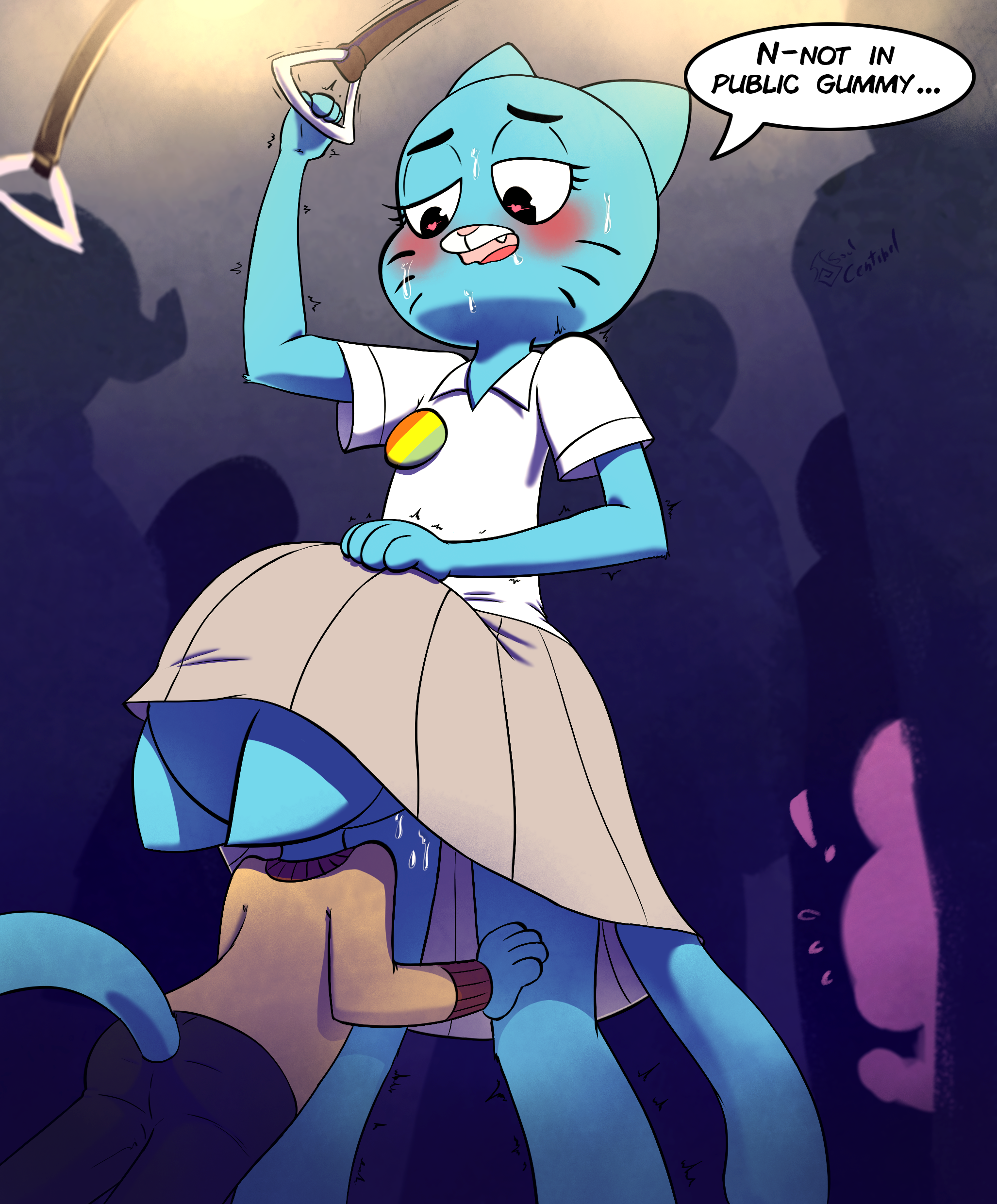!, age difference, anais watterson, anthro, being watched, blush, bunny, cartoon network, clothing, cunnilingus, dialogue, duo, eyelashes, feline, female, group, gumball watterson, half-closed eyes, hand on head, heart, heart-shaped pupils, incest, knighthood, lagomorph, male, mammal, mother, mother and son, nicole watterson, oral, parent, public, pussy, saliva, sex, shirt, size difference, skirt, son, soulcentinel, standing, straight, sweat, symbol-shaped pupils, the amazing world of gumball, train, trembling, under dress, under skirt, unseen male face, vaginal penetration, vehicle, very high resolution, young