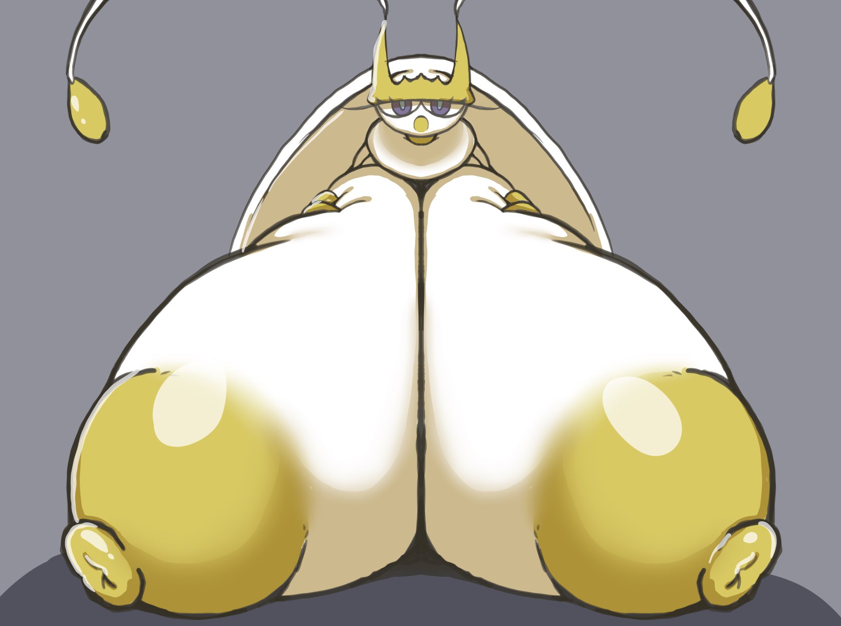 antennae, breast squish, breasts, female, huge breasts, huge nipples, hyper breasts, petronoise, pheromosa, pokémon (species), pokemon, pokemon (species), puffy areola, puffy nipples, squish, ultra beast, yellow nipples