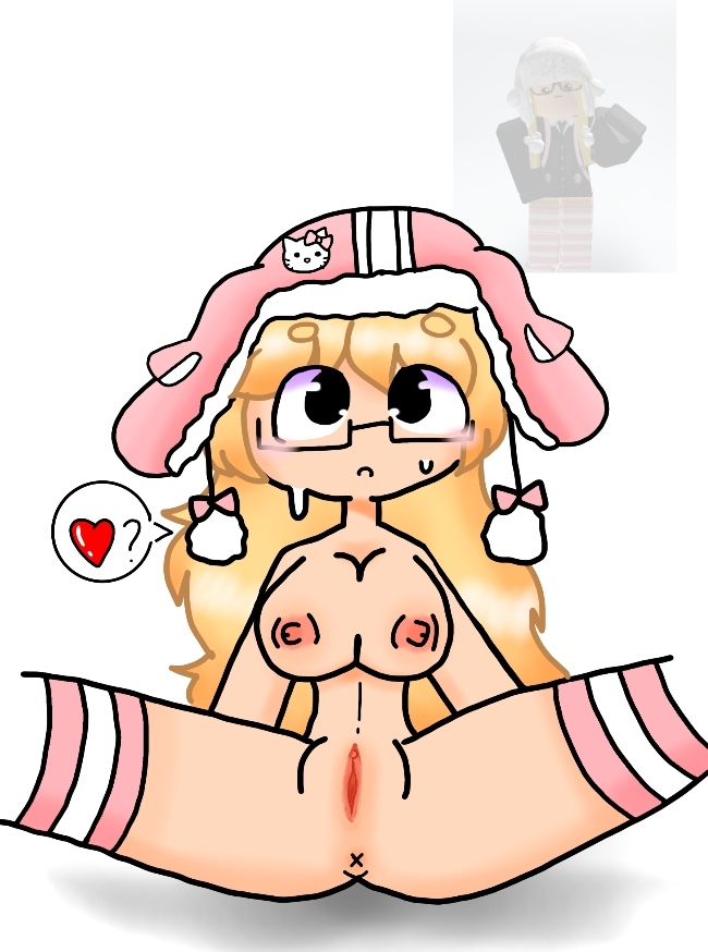 1girls anal ass asshole black_eyes blonde_female blonde_hair breasts confused confused_face confusion evadelover girl_only glasses heart hello_kitty hello_kitty_(character) hello_kitty_(series) kitty_white long_hair naked nude pink_hat pink_nipples pussy pussy_focus question_mark reference_image roblox roblox_avatar robloxian sanrio self_upload simple_background socks spread_legs striped_socks sweatdrop sweating ushanka vagina