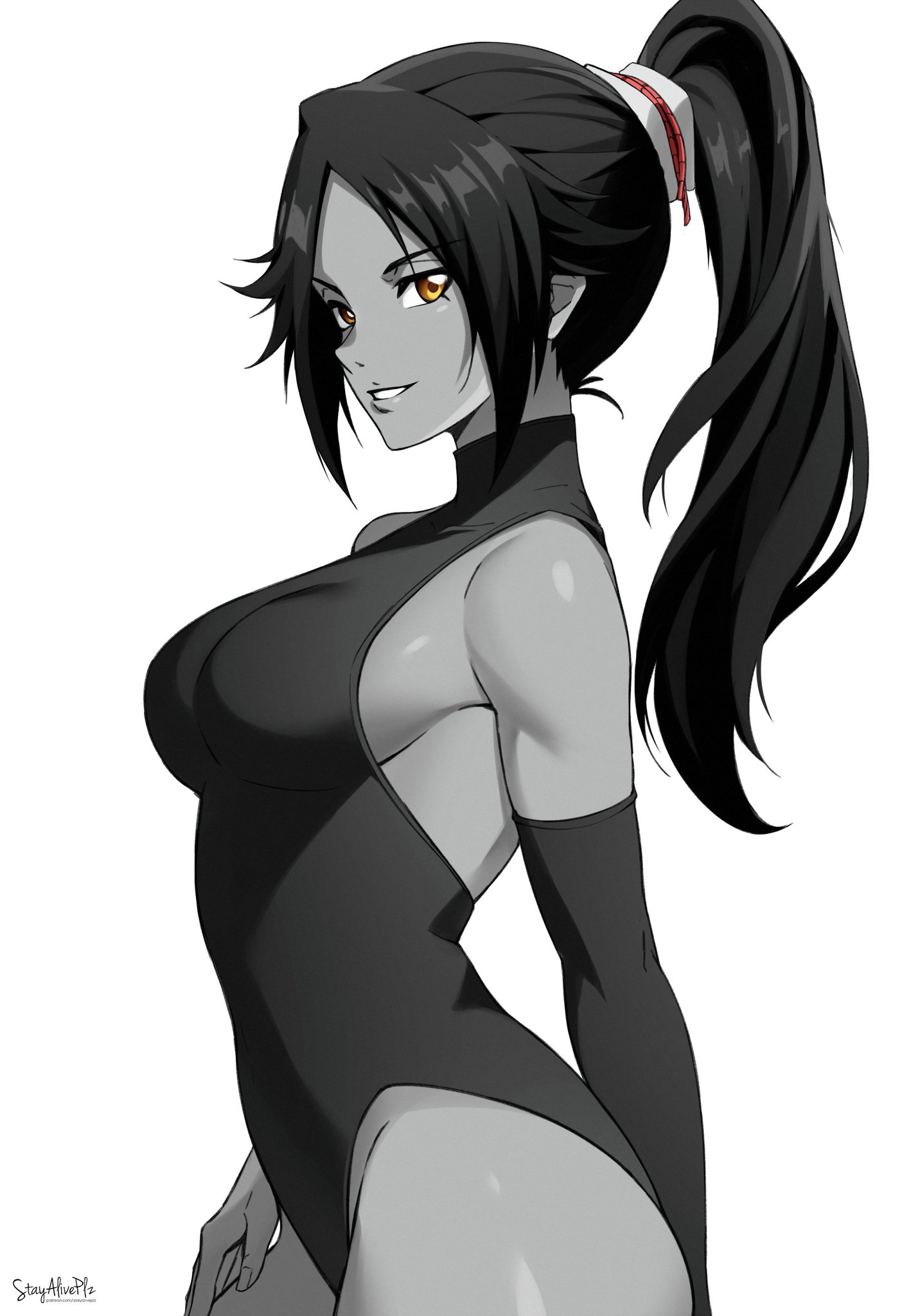1girls, bleach, bleach: the thousand-year blood war, dark skin, female, shihouin yoruichi, sole female, stayaliveplz