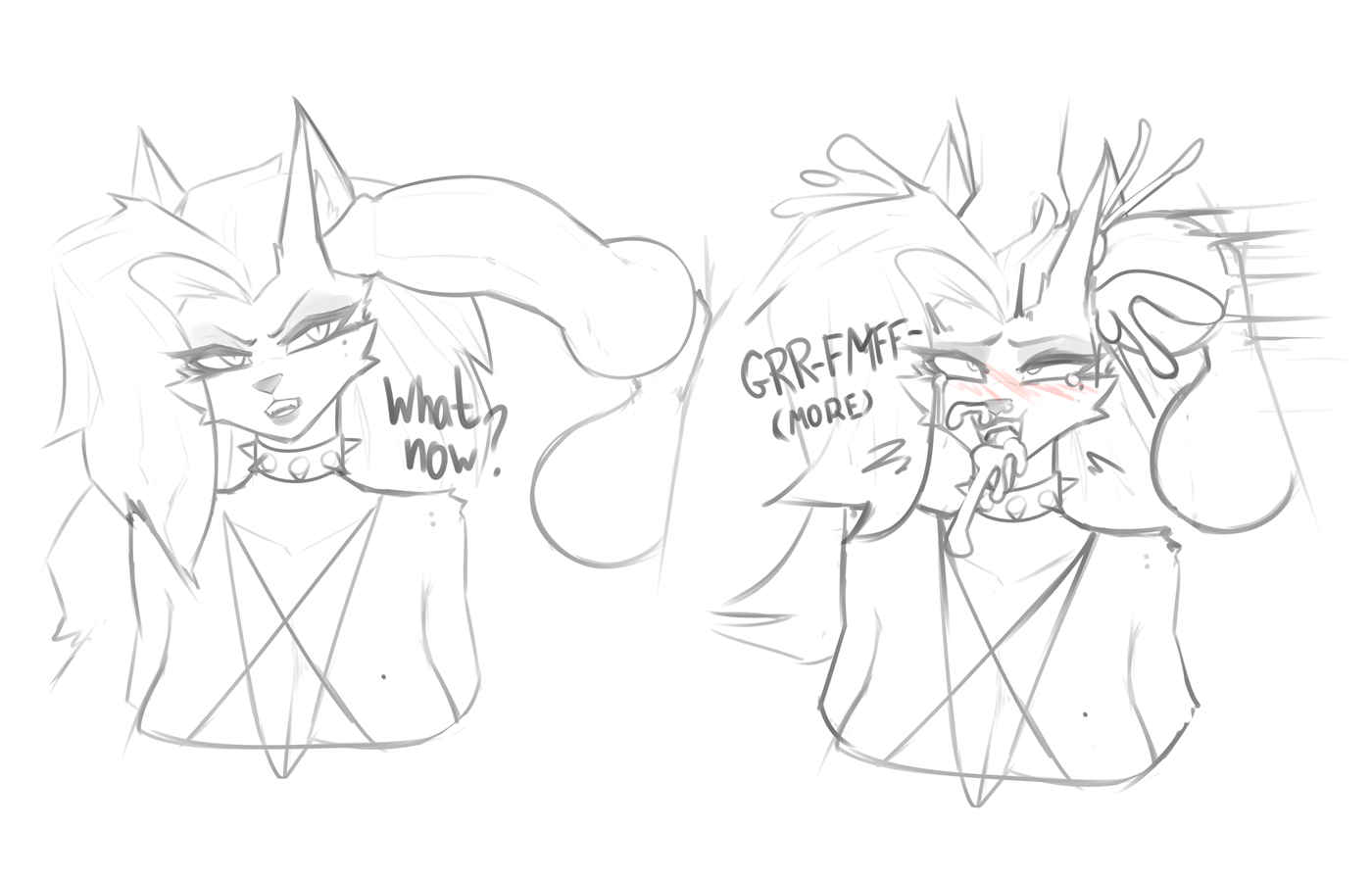 ahe gao, anthro, anthro on anthro, big breasts, big penis, blush, blush lines, brain fuck, breasts, canid, canid demon, canine, canine penis, choker, collar, cum, cum in ear, cum out mouth, cum out nose, demon, ear fuck, ear penetration, elzzombie, female, furry, helluva boss, huge breasts, knot, knotted penis, long hair, looking pleasured, loona (helluva boss), male, male/female, mammal, mind break, mindfuck, moaning, mythology, open mouth, penis, semen, straight, tongue, tongue out