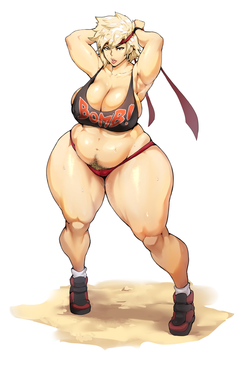 1girls, abs, armpits, ass, big breasts, blonde hair, bottom heavy, breasts, chubby, cleavage, donaught, female, female only, hairy, headband, huge ass, huge breasts, large breasts, light skin, light-skinned female, lips, milf, mitsuki bakugou, muscular, muscular female, my hero academia, panties, platinum blonde hair, plump, pose, pubic hair, shirt, shoes, sideboob, solo, steam, sweat, text, thick thighs, thong, venus body, voluptuous, wet, wide hips