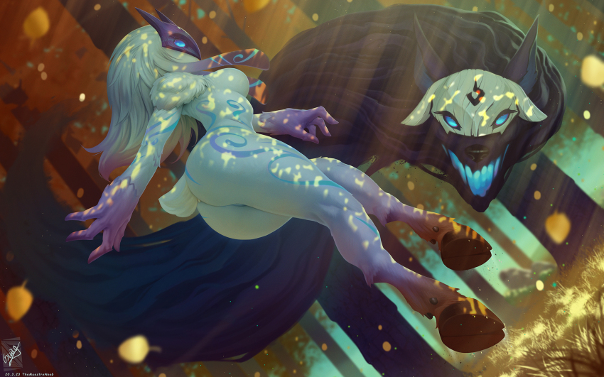 1girls female kindred lamb_(league_of_legends) league_of_legends themaestronoob wolf_(league_of_legends)