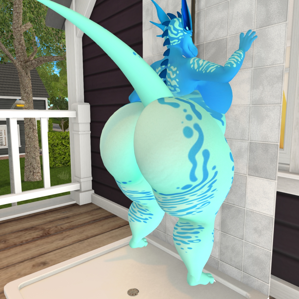 anthro big_ass big_breasts breasts bubble_butt chubby ferialexonar huge_ass huge_breasts scalie second_life tagme thick_thighs wide_hips